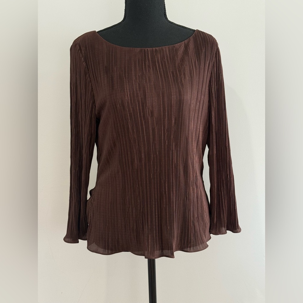 Cachet 14 Elegant Brown Texturized Women's Blouse 847